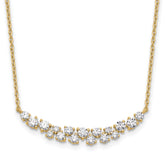 14k 7/8 carat Lab Grown Diamond VS/SI+ G+ Complete 18 inch Fashion Bar Necklace
